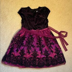 Jona Michelle Purple Black Formal Dress 4-layered skirt size 10